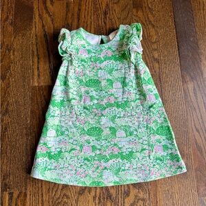 Beaufort Bonnet Company 18-24 mo girl’s dress, green landscape floral pattern